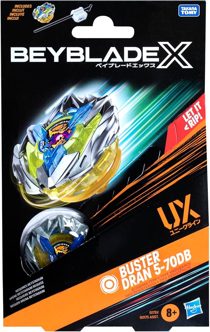 Hasbro Beyblade X Buster Dran 5-70DB UX Starter Pack Set con Stamina Type Top e Launcher
