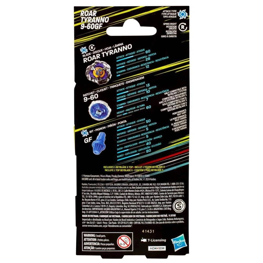 Hasbro Beyblade X Roar Tyranno 9-60GF Booster Pack